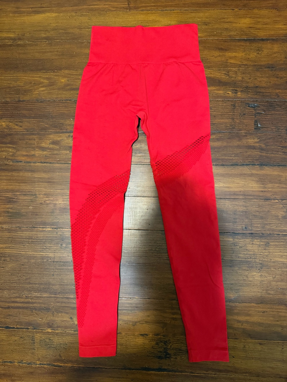 High-Rise Red Seamless Leggings for Women